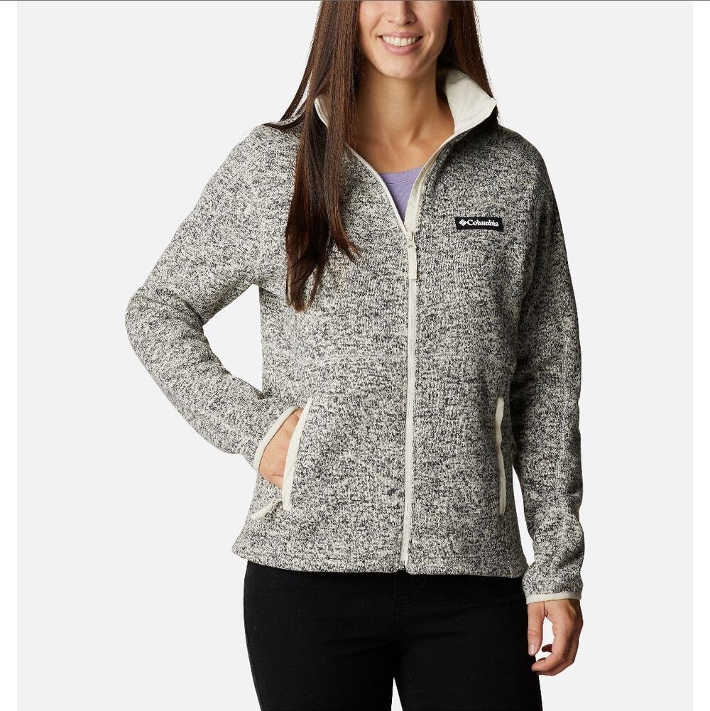 Columbia Women's Sweater Weather Full Zip Jacket Heather Gray 1X